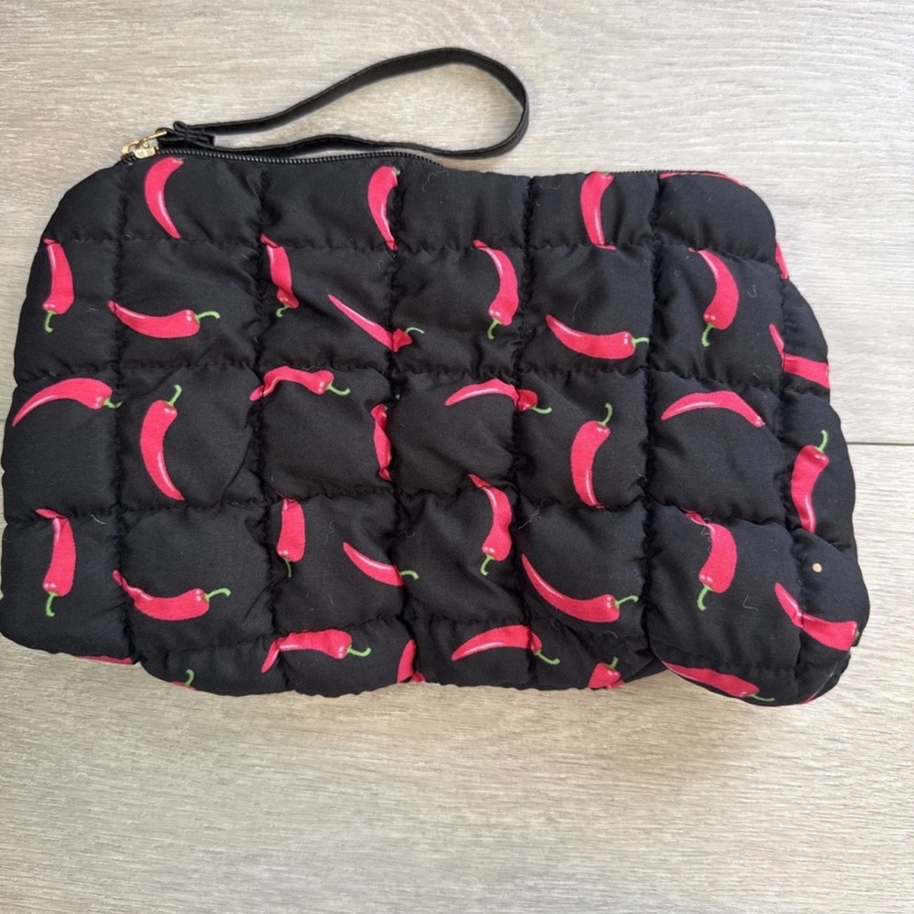 Source Unknown Black and Red Quilted Bag